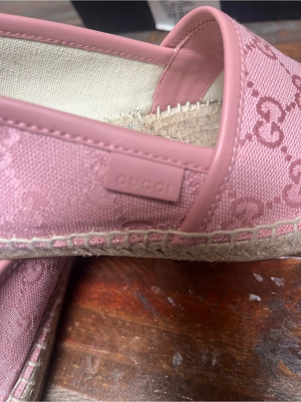 Gucci Rose Pink GG Canvas Espadrilles - Women's Slip-On